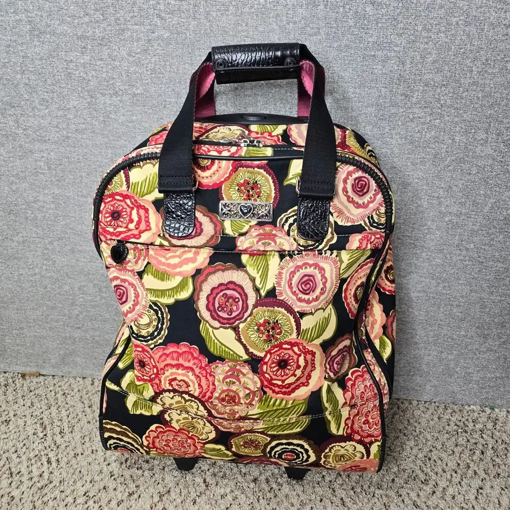 BRIGHTON WHIMSY FLOWER BLOOM ROLLING WEEKENDER CARRY ON SUITCASE